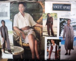 1343  VOGUE EZ LONG DRESS, JUMPSUIT LENGTHS, VEST LENGTHS PATTERN 6-16